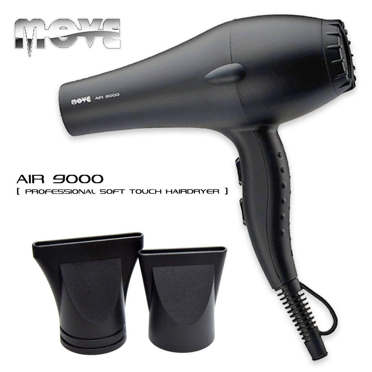 Asciugacapelli professionale Move AIR 9000 Nero gommato