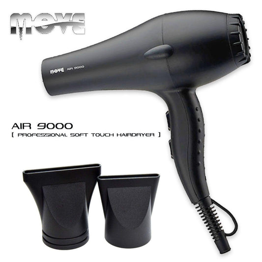 Asciugacapelli professionale Move AIR 9000 Nero gommato