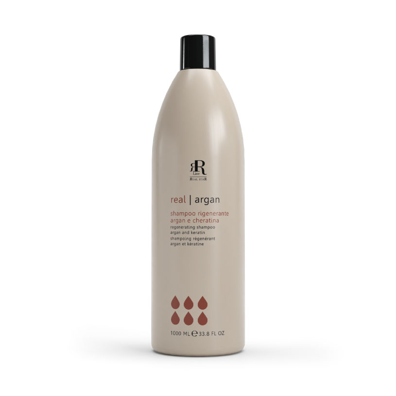 Shampoo Rigenerante Argan e Cheratina - RR Real Star - 1000 ml